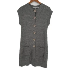 Eight Eight Eight Cotton Sleeveless Long Line Cardigan Women's Size Medium - Picture 1 of 10