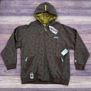 Felpa con cappuccio zip intera vintage Y2K Akademiks denim hip hop ampia 2XL skate grunge NUOVA - Foto 1 di 10