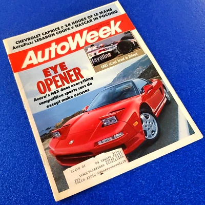 AUTOWEEK: EYE OPENER ACURA NSX, CART STREET BRAWL IN DETROIT JUNE 1990 MAGAZINE - Image 1 of 4