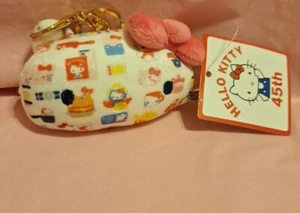 Sanrio Hello Kitty 45th Anniversary 3x10cm Plush bag charm Keyrimg Keychain New - Picture 1 of 2