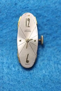 NON WORKING Vintage 17 Jewels Long Oval Lucien Piccard Wrist Watch Movement - Picture 1 of 6