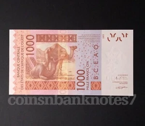 2003 West African States 1000 Francs Banknote, P115a Uncirculated / Camel - Bild 1 von 3