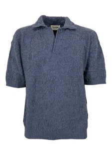ATOMOFACTORY polo uomo cotone lavorato avio AFU13 MADE IN ITALY - Imagen 1 de 3