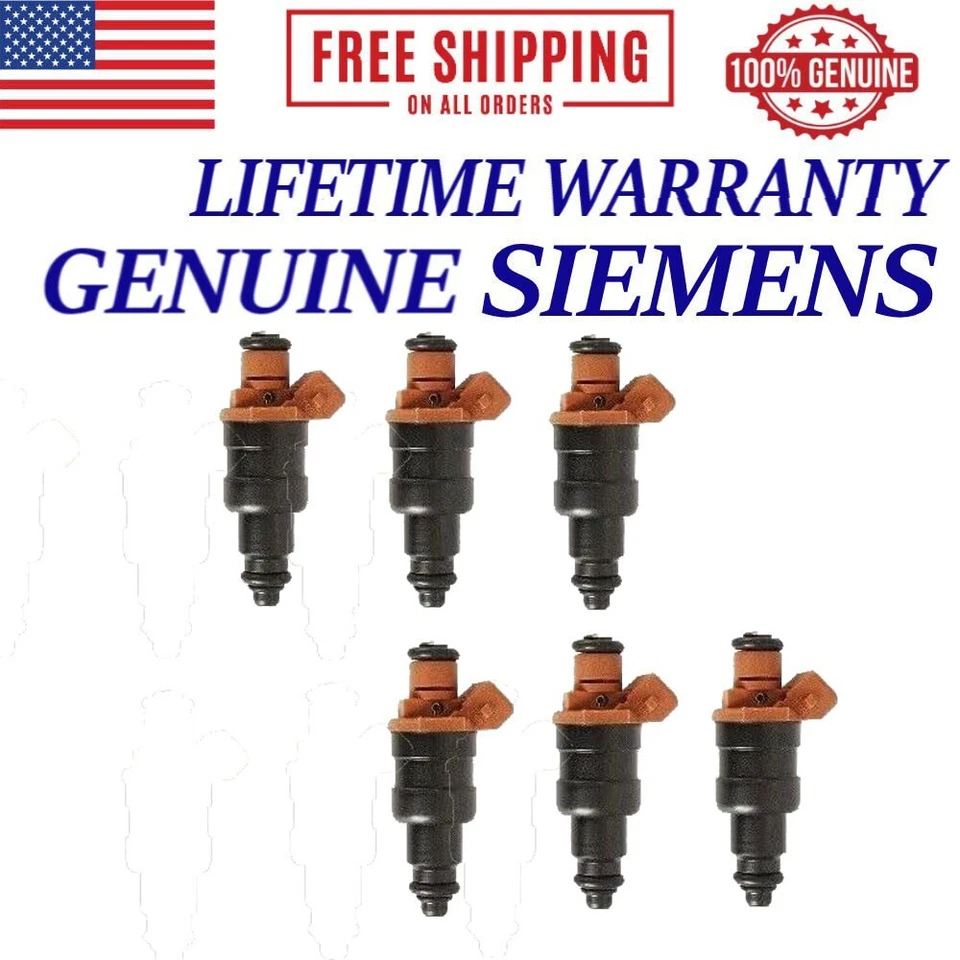 6x OEM Siemens Fuel Injectors Fits 1996-2000 Dodge Grand Caravan 3.8L V6 - Image 1 of 4
