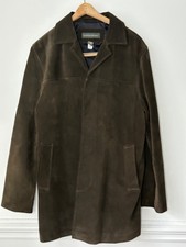 Brooks Brothers Suede 100% Leather Coat Mens Size S Brown