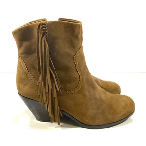 Botín Sam Edelman Louie Marrón Gamuza Flecos Cuero Cremallera Lateral Mujer’s Talla 9.5 - Imagen 1 de 11