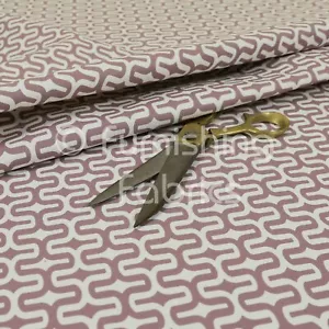 Repeated Medallion Geometric Pattern Purple Velour Faux Velvet Upholstery Fabric - Picture 1 of 5