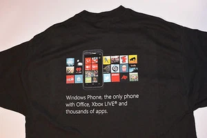 UNUSED 2014 WINDOWS PHONE ADVERTISING T-SHIRT! NEW! XBOX LIVE! BLACK/COTTON! L - Picture 1 of 8