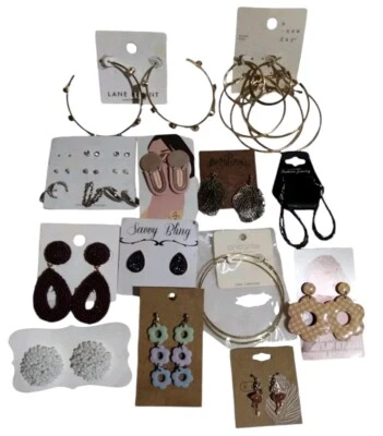 NWT Pierced Earrings Lot of 13 Pairs Modern Incl. Lane Bryant  - Image 1 of 4