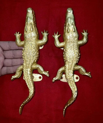 Brass Alligator Door Puller Lizard Crocodile Handles Kitchen Door Hardware HK112 Cover