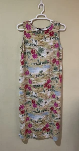 Impressions Workshop Women Hawaiian Floral Aloha Maxi Shift Dress Rayon XL D9 - Picture 1 of 6