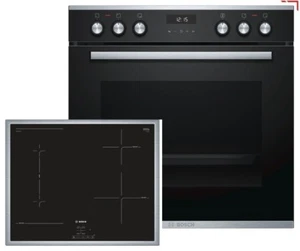 Bosch Herdset HND636FH60 Edelstahl Einbauherd HET237YS1 EEK:A Kochfeld NWP645CB2 - Bild 1 von 11