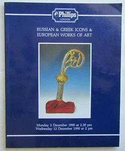 RUSSIAN & GREEK ICONS & EUROPEAN ART PHILLIPS AUCTION 1990 CATALOG - Picture 1 of 1