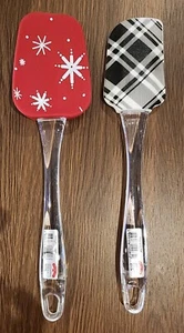 Set di cucchiai e spatola in silicone Holiday Time nero/bianco a quadretti rosso bianco NUOVO - Foto 1 di 2