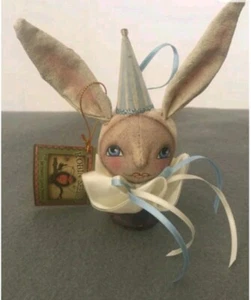 NWT Bethany Lowe Robin Seeber Anthropomorphic Bunny Easter Rabbit Bell Rare HTF - Picture 1 of 1