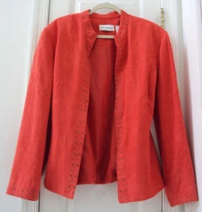 NEW! ALFRED DUNNER 20 EMBELLISHED TRIM CRINKLED MOLESKIN BLAZER or LIGHT JACKET - Picture 1 of 8