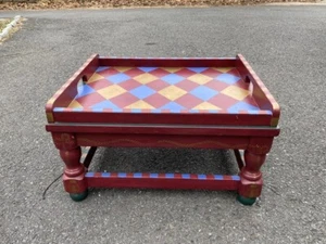Rare Ethan Allen American Traditional Hand Pointed Wooden Table With Handles - Picture 1 of 18