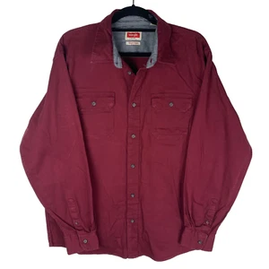 Wrangler rot Baumwolle Button Down Kragen Hemd Größe Herren Large L - Bild 1 von 11