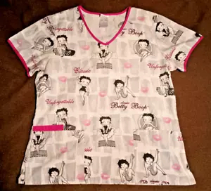 Camisa Médica Betty Boop 2007 para Mujer Talla Mediana. Uniforme médico de enfermería. - Imagen 1 de 9