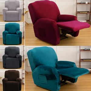 Stretch Recliner Chair Cover Velvet 1-Seater Couch Slipcover Armchair Protector - Picture 1 of 56