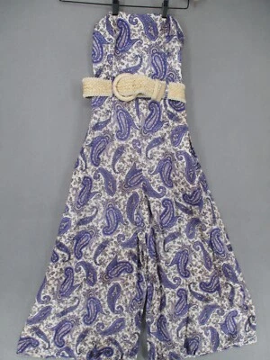 Mono Zimmermann para mujer 0 púrpura lino cachemira fruncido sin tirantes ancho con cinturón Foto 1 de 4