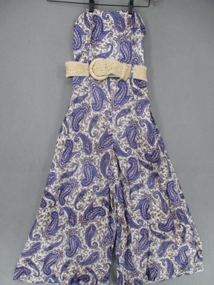 Mono Zimmermann para mujer 0 púrpura lino cachemira fruncido sin tirantes ancho con cinturón Foto 1 de 4