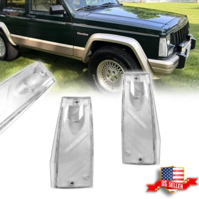 Juego de marcadores laterales de lente transparente para 84-96 Jeep Cherokee 86-92 Comanche 84-90 Wagoneer Foto 1 de 4