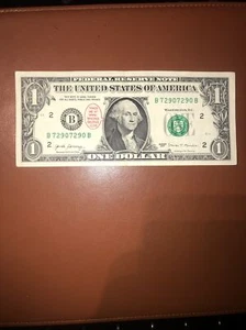 Rare $1 New York Fancy Serial Number REPEATER Note - Picture 1 of 2