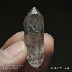 9g Natural Clear Skeletal Crystal Quartz Double Terminating Healing 4668 - Picture 1 of 17