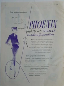 1950 women's Phoenix High twist nylon stockings hosiery custom fit ad - Picture 1 of 1