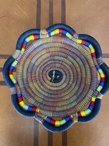 Honduran Hand Weaved Basket Colorful Beautiful Basket - Picture 1 of 4