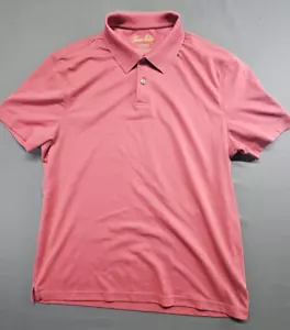 Tasso Elba Polo Shirt Men's Large Salmon Short Sleeve Slit Collared - Picture 1 of 11