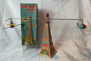 Vtg Modern Toys SIGHT SEEING PLANES Tin Litho Made In Japan Battery Powered - Picture 1 of 24