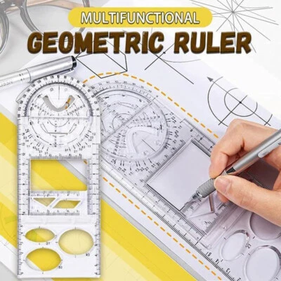 Regla Multifuncional Plantilla de Dibujo Geométrico Medición Herramientas de Dibujo NUEVO Foto 1 de 4