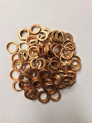 QTY 50: OEM Crushable Oil Drain Plug Gaskets For Nissan & Infiniti 11026-01M02 - Image 1 of 3