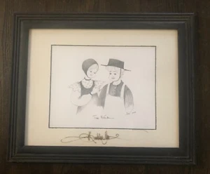 2004 Framed Matted P Buckley Moss True Friends Boy Girl Signed Print - Picture 1 of 2