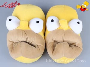 New Novelty Homer Simpson Slippers Yellow Adult Funny Plush Big Mouth Shoes - Picture 1 of 1