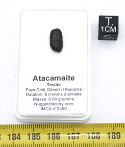 Tectite Atacamaite dans une boite (Chili - 0.54 gramme - 011 **) - Picture 1 of 11