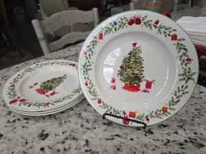 Lenox Vintage Weihnachtsbaum Salatteller (4) 9" - Bild 1 von 1