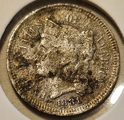 1881 Three Cent Piece Nickel 3c Antique United States of America III Coin 3 - Image 1 of 2