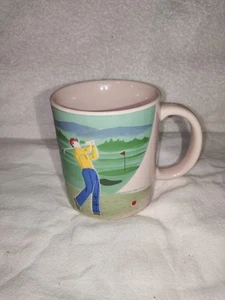 Golf Coffee Cup Mug Fairway Tee Flag Father’s Day Gift LRG EUC 10oz - Picture 1 of 5