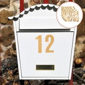 4 Sets Digital Stickers Red Floating House Numbers for outside Black - Picture 1 of 12