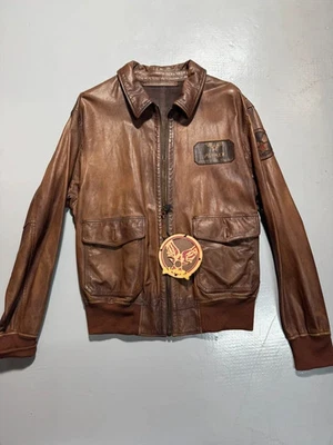 Avirex “Lace Laurie” Leather Flight Jacket – Brown Type A-2 - Imagen 1 de 4