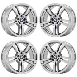 19" BMW X3 X4 Bright Chrome wheels rims Factory OEM set 4 71495 EXCHANGE - Picture 1 of 8