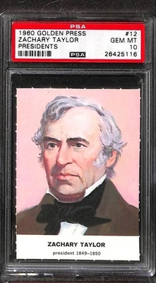 1960 GOLDEN PRESS PRESIDENTS #12 ZACHARY TAYLOR PSA 10 GEM-MT 26425116  - Image 1 of 3