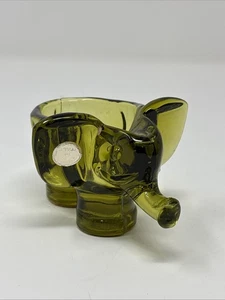 Vintage 60er Jahre grünes Glas Elefant Zigarrenhalter Aschenbecher mundgeblasen Italien - Bild 1 von 7