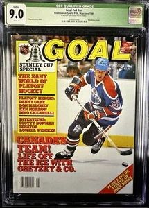 CGC 9.0 May 1984 NEWSSTAND Wayne Gretzky Cover Of Goal Magazine - Picture 1 of 3