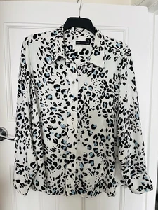 M & S Animal Print Blouse Size 22 Vgc - Picture 1 of 2