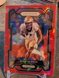 Keon Coleman 2024 Panini Prizm Draft Picks Red Cracked Ice RC Florida State - Bild 1 von 2