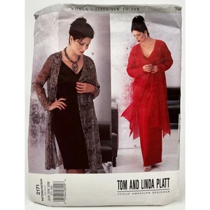 Vogue Muster 2171 elegante Kleider + Bezug, Übergröße 26W-28W-30W UNGESCHNITTEN - Bild 1 von 2